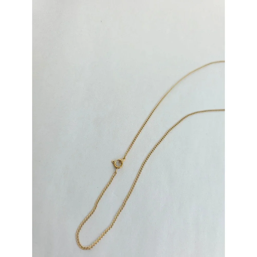 Chanel CC Logo Two Tone Pendant Necklace Gold Filled 1/20 12KT Chain